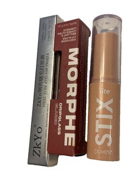 3 Morphe Dripglass Glazed Lip Gloss, ZkYo Eyelash Primer, Stix Colourpop   Nib